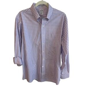 Brooks Brothers Mens Dress Shirt 16 1/2 4/5 Slim Fit Non Iron Plaid